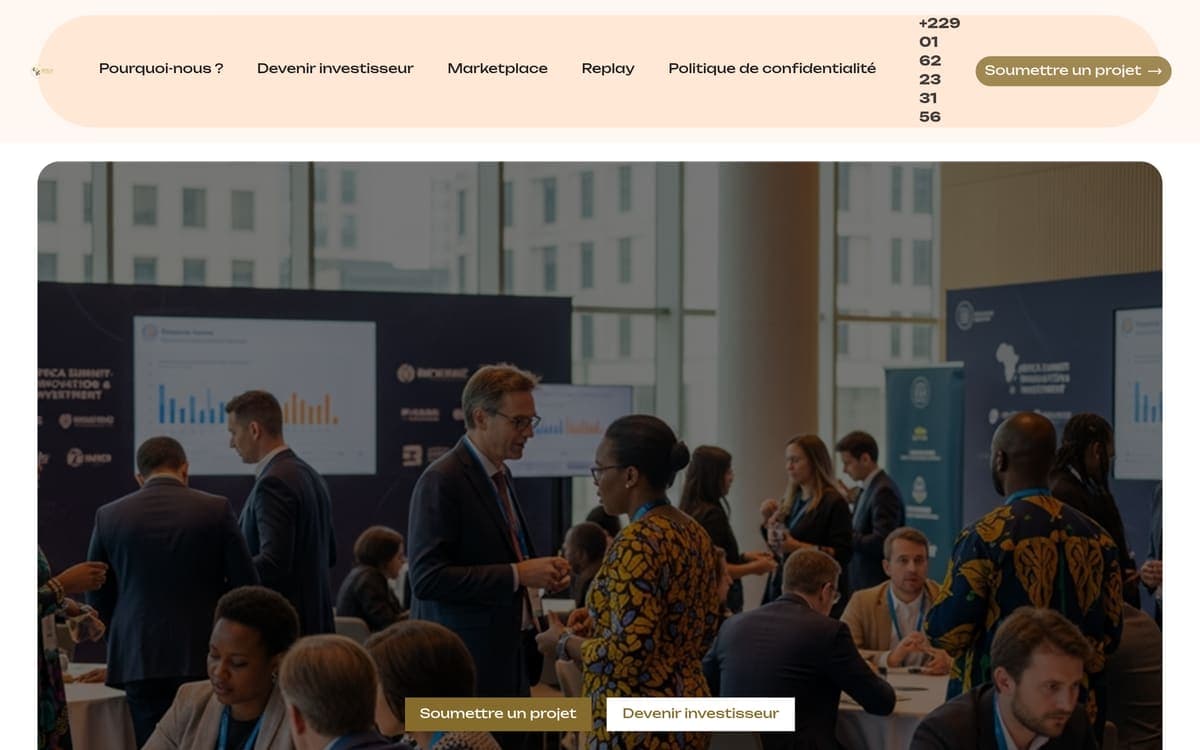 Aperçu du site Pitch & Connect